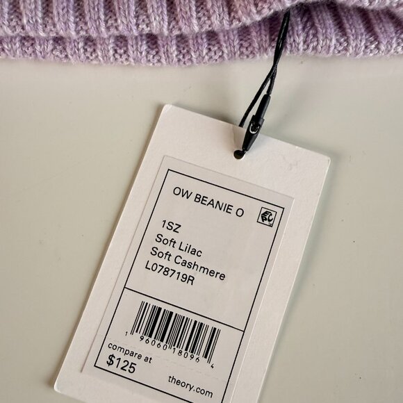 Theory Cashmere Beanie Lilac Color OS NWT - Picture 3 of 3